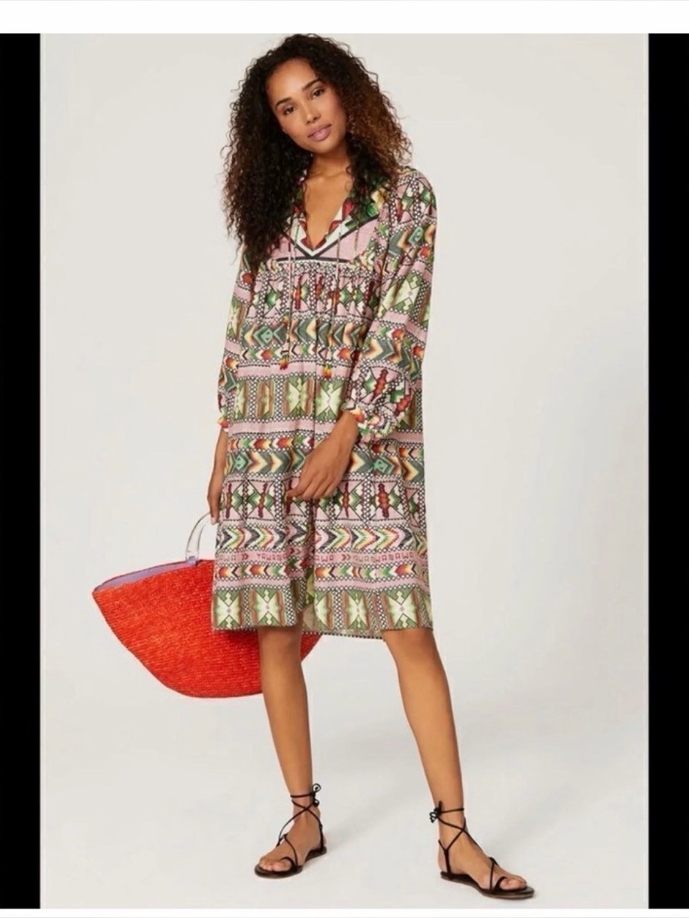 Farm Rio colorful Aztec amulet pullover dress